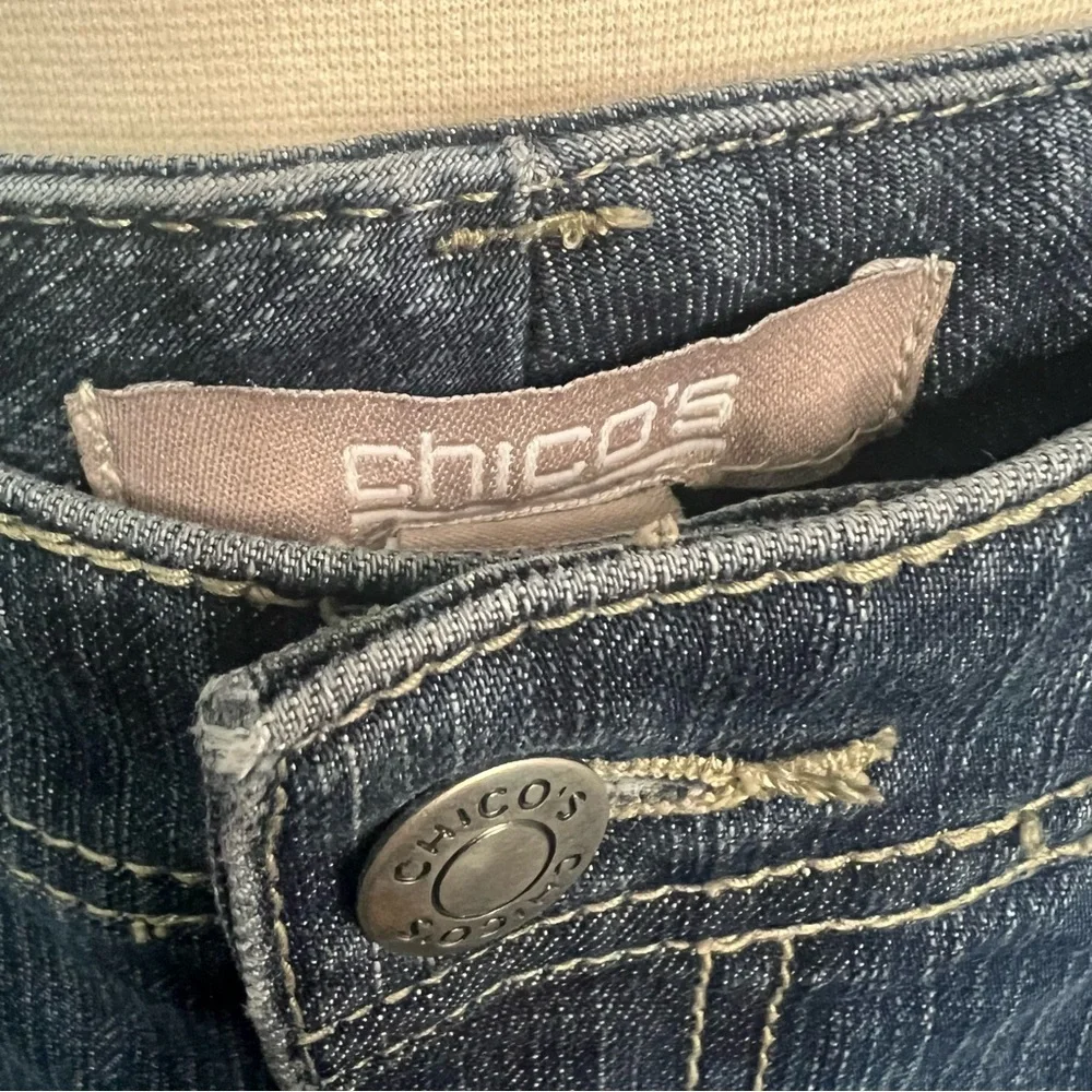 Chico's Dark Blue Boot Cut Jeans - Picture 3 of 13
